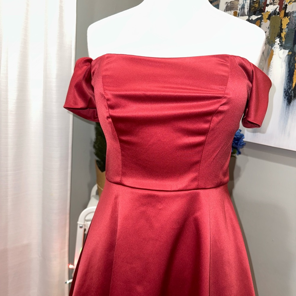 Crimson Red Sequin Hearts Party Dress